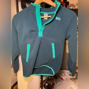 REI Youth Quarter Snap Longe Sleeve Fleece Top Medium
